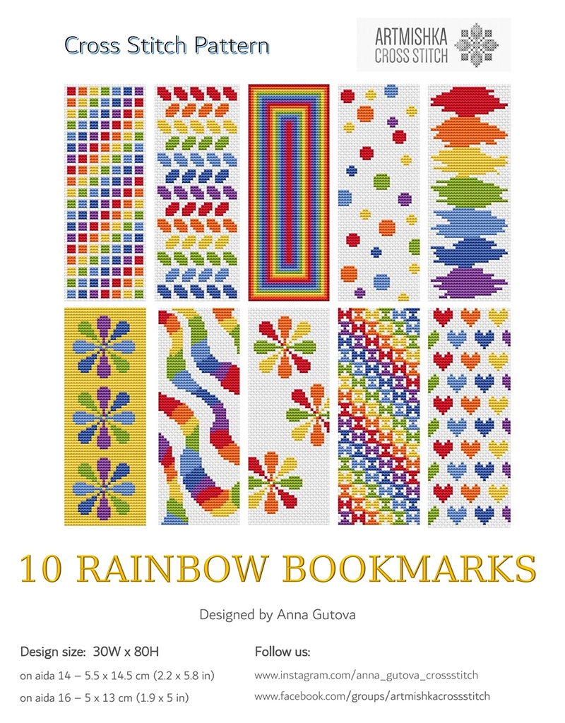 Cross Stitch Corner Artmishka Cross Stitch Cross Stitch Bookmark Pattern Set Of 10 Charts Rainbow Bookmarks Cross Stitch Corner Artmishka Cross Stitch Cross Stitch Bookmark Pattern Set Of 10 Charts Rainbow Bookmarks