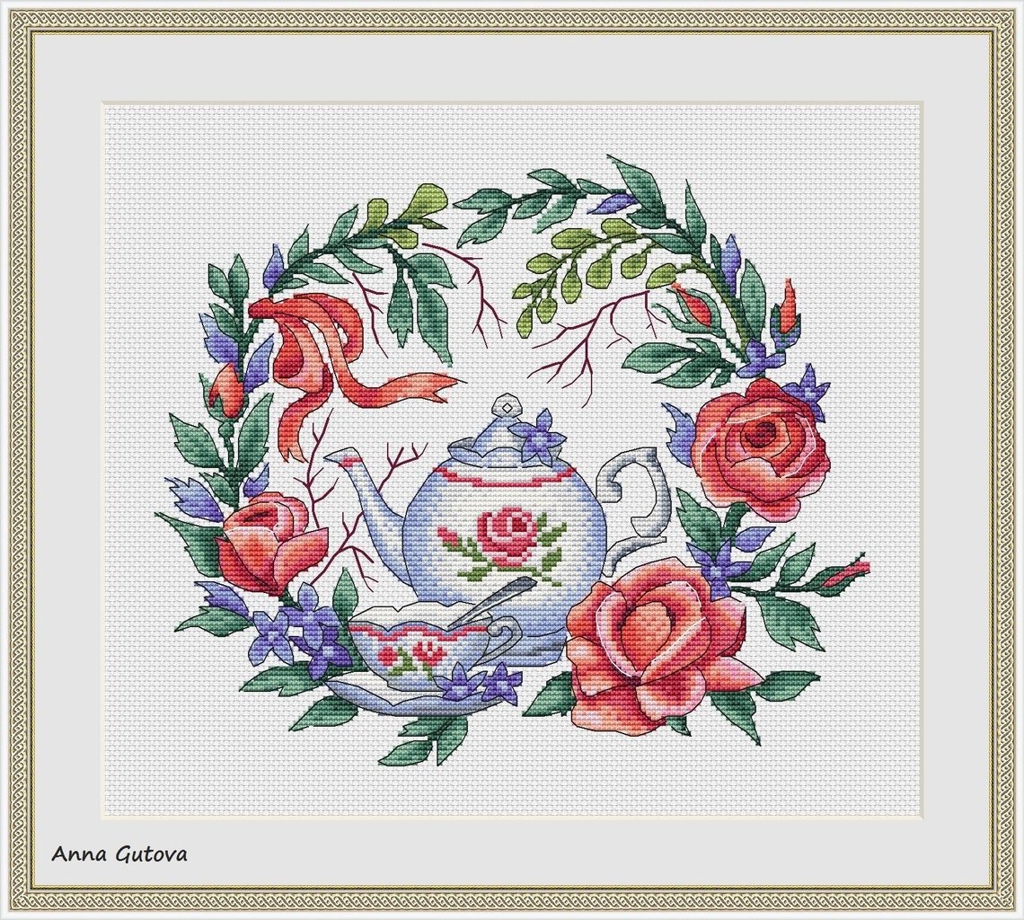 Cross Stitch Corner Artmishka Cross Stitch Flower Tea