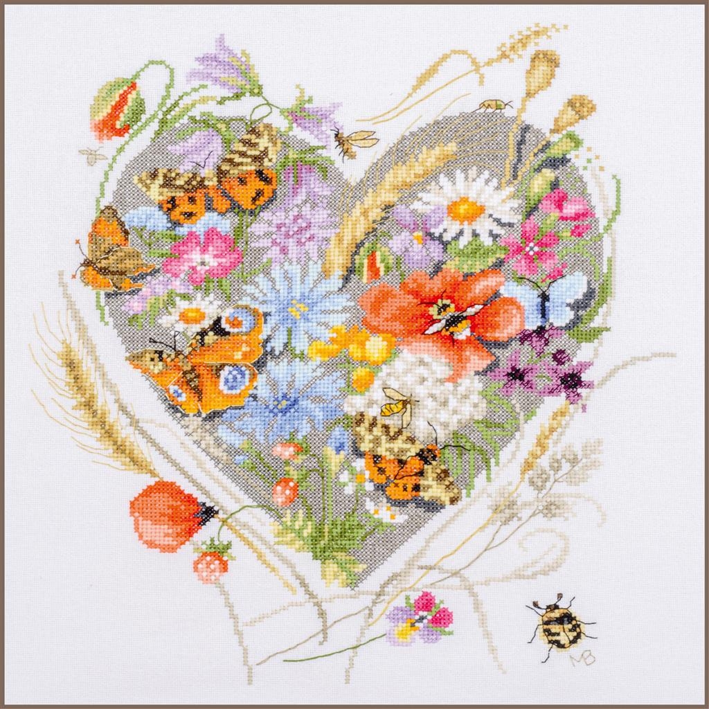 Cross Stitch Corner Lanarte Counted Cross Stitch Kit A Heart Of Flowers