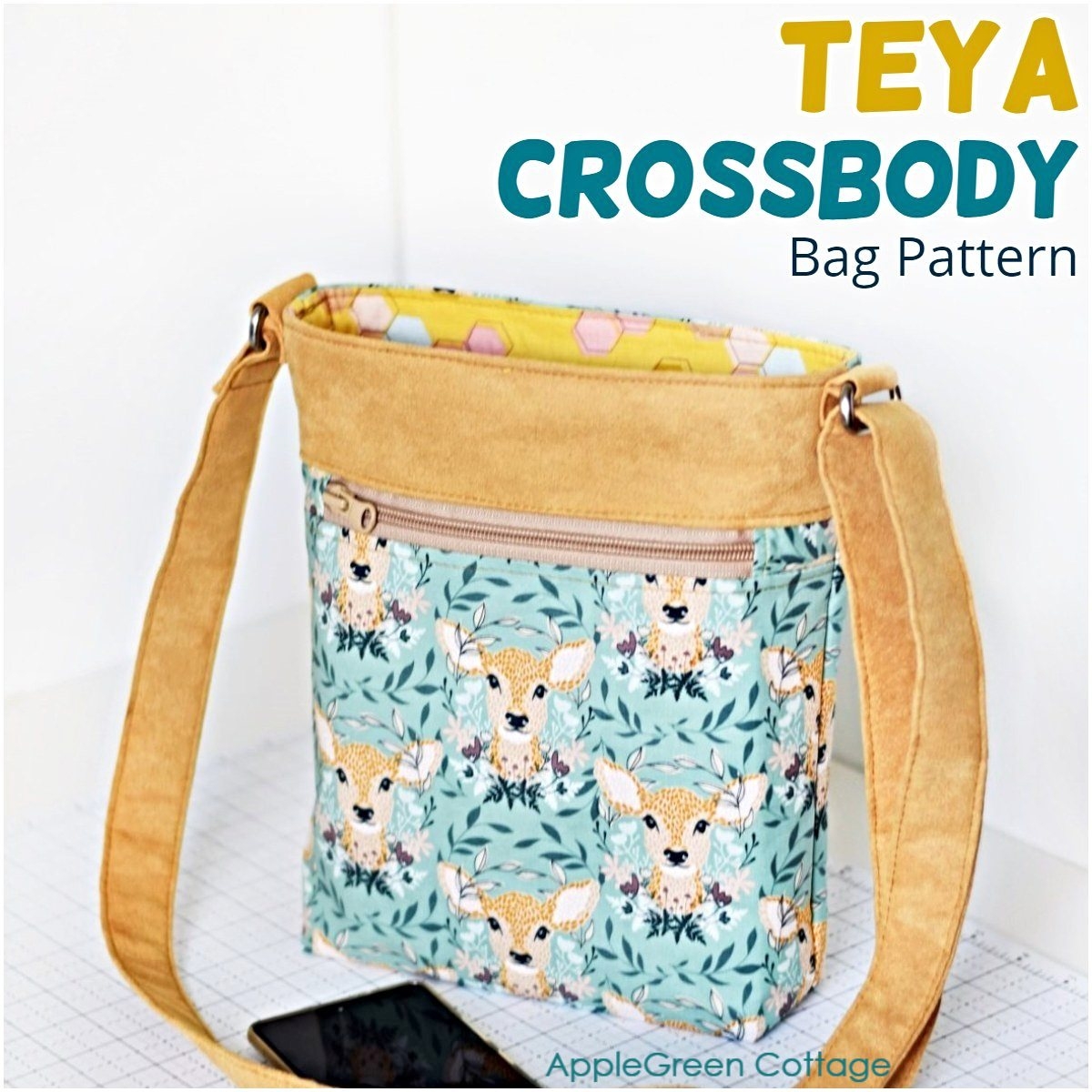 Crossbody Bag Sewing Pattern The Teya Bag AppleGreen Cottage Crossbody Bag Sewing Pattern The Teya Bag AppleGreen Cottage