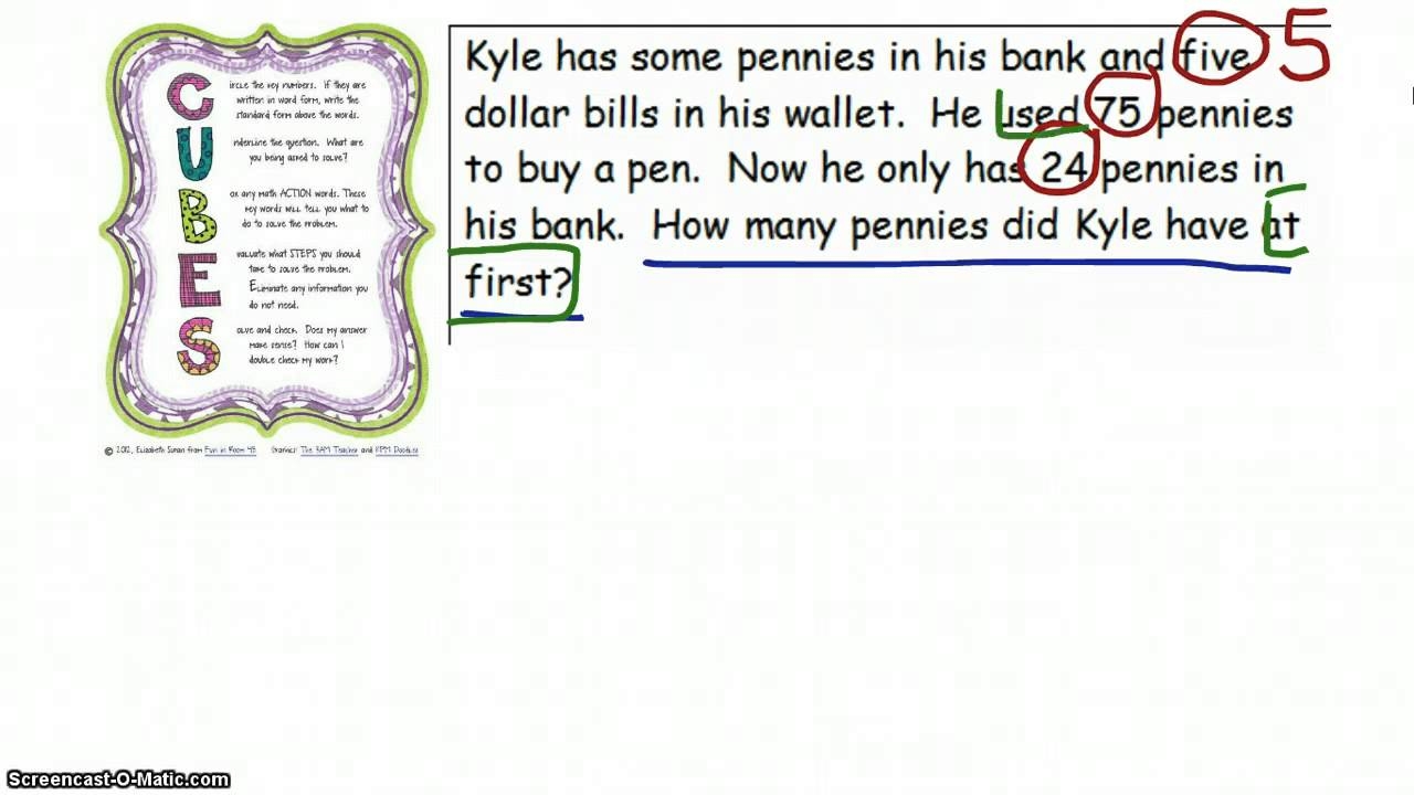 word problems - cubes strategy word problems - cubes strategy