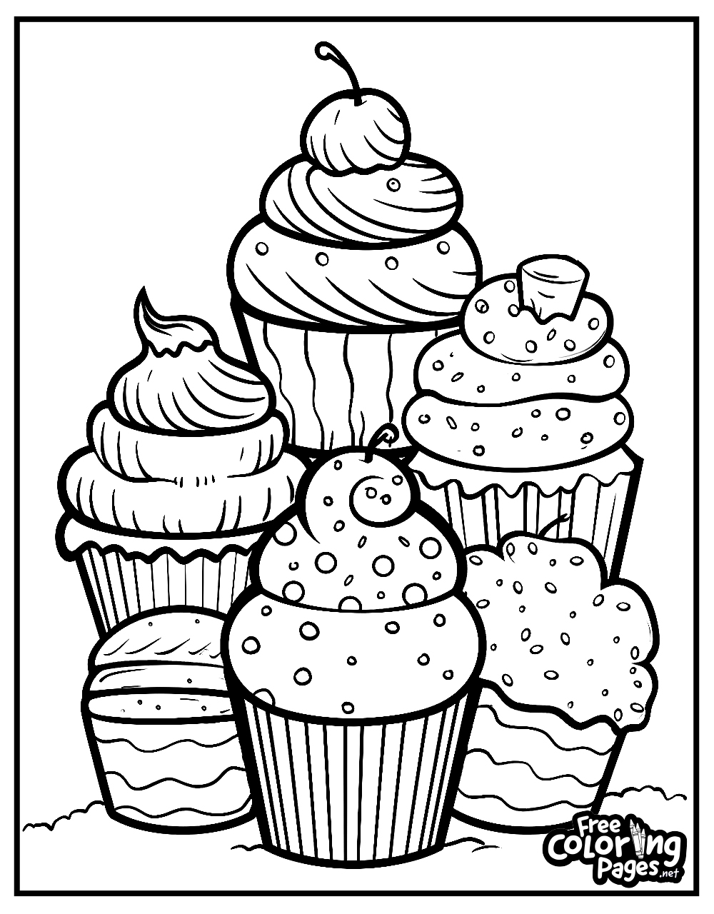 Cupcake Coloring Pages Cupcake Coloring Sheets FreeColoringPages