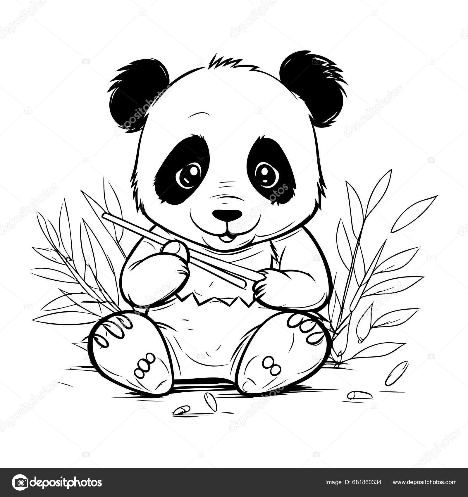 Cute Cartoon Panda Bear Coloring Page Vector Illustration Children Stock Vector By ibrandify 681860334 Cute Cartoon Panda Bear Coloring Page Vector Illustration Children Stock Vector By ibrandify 681860334