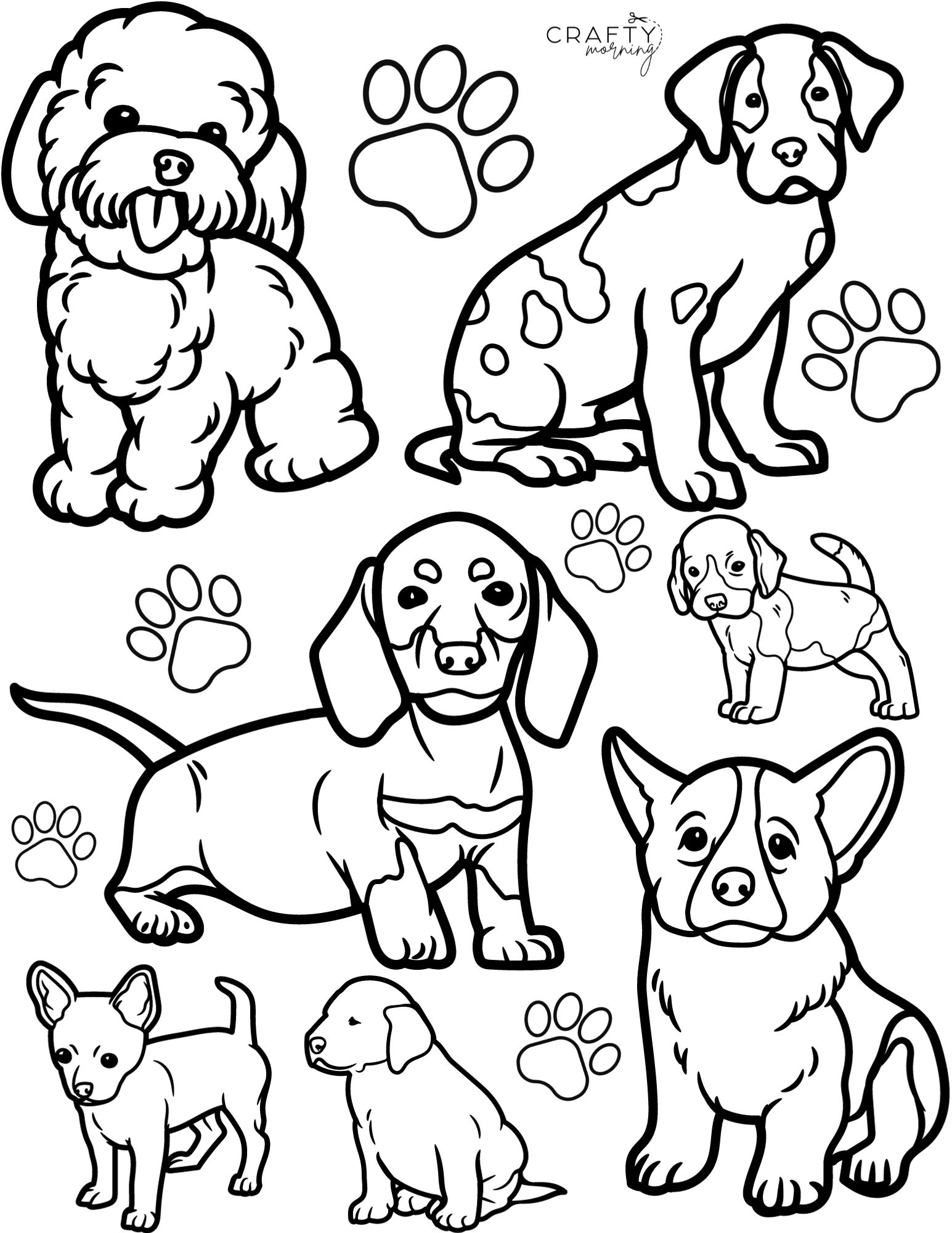 printable coloring page dog