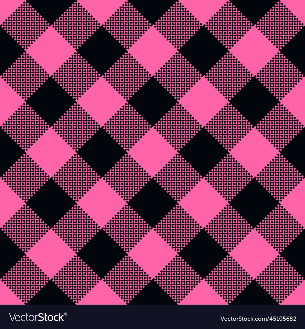 Cute Pink Black Plaid Seamless Patten Royalty Free Vector