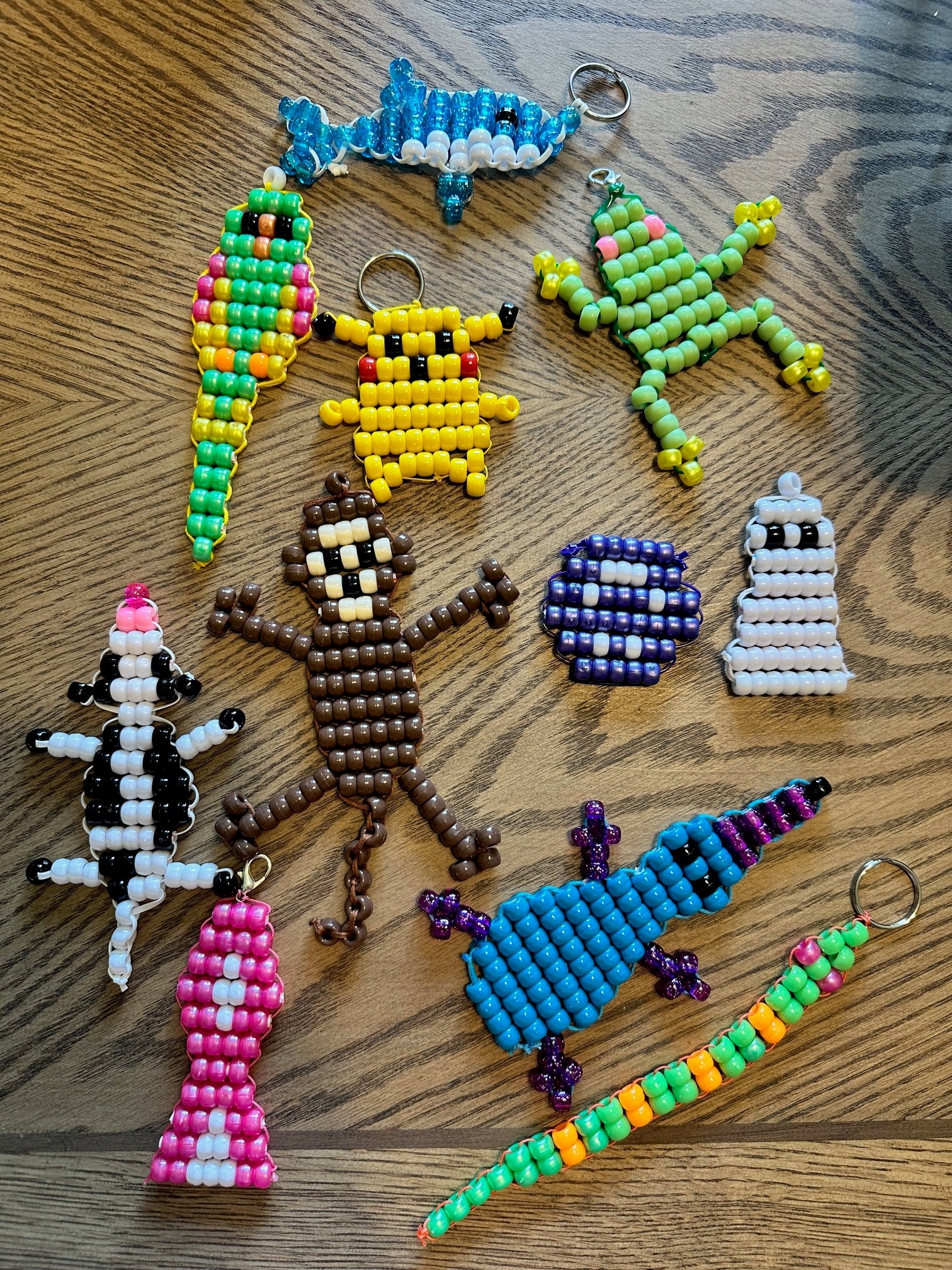 Cute Pony Animal Bead Keychain Patterns Keychain Unicorn Bead Animal Rainbow Unicorn Keychain Cute Pony