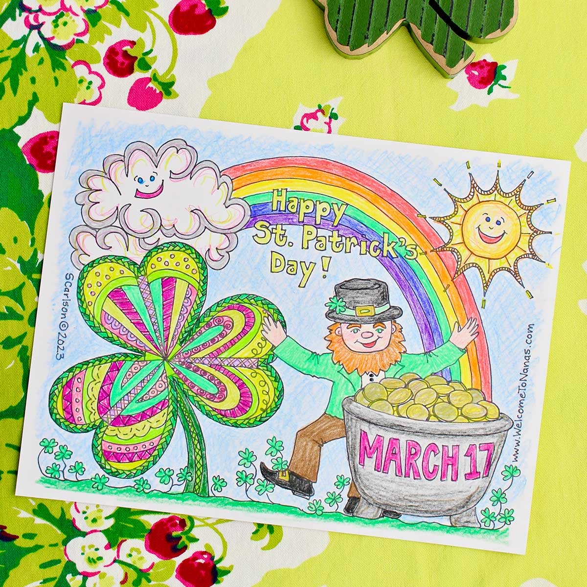 Cute St Patrick s Day Coloring Page Free Printable Welcome To Nana s