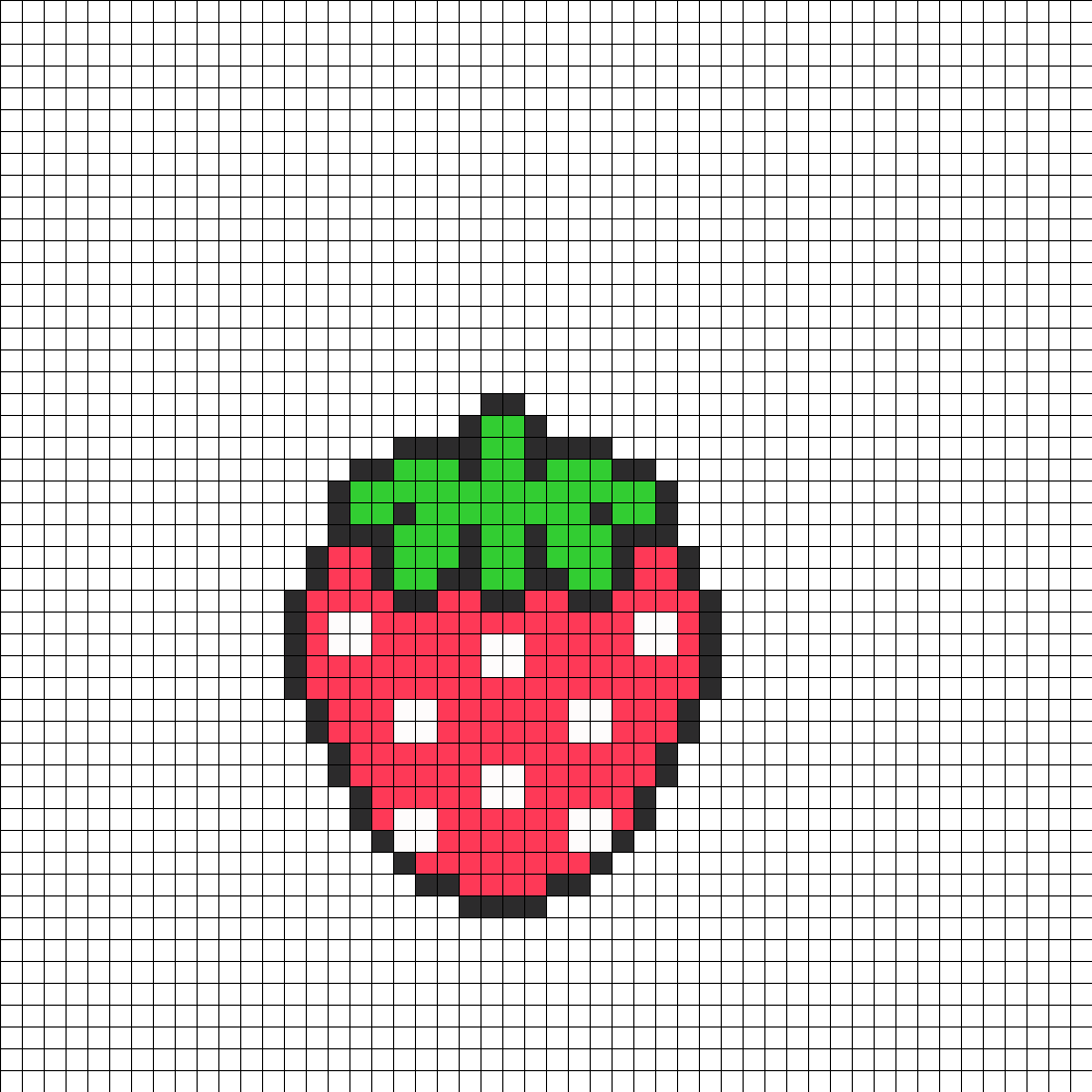 Cute Strawberry Perler Bead Pattern Perler Bead Pattern Bead Sprites Food Fuse Bead Patterns