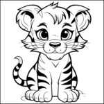Cute Tiger Coloring Book For Girls Boys Big And Simple Baby Tiger Coloring Pages Made By Teachers