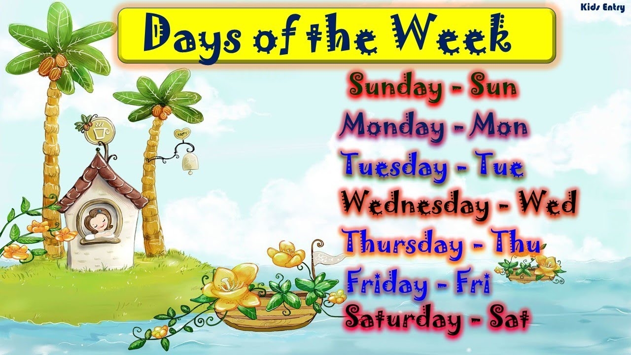 Days Of The Week 7 Days Of The Week Abbreviations Of The Days Short Form Of The Days YouTube