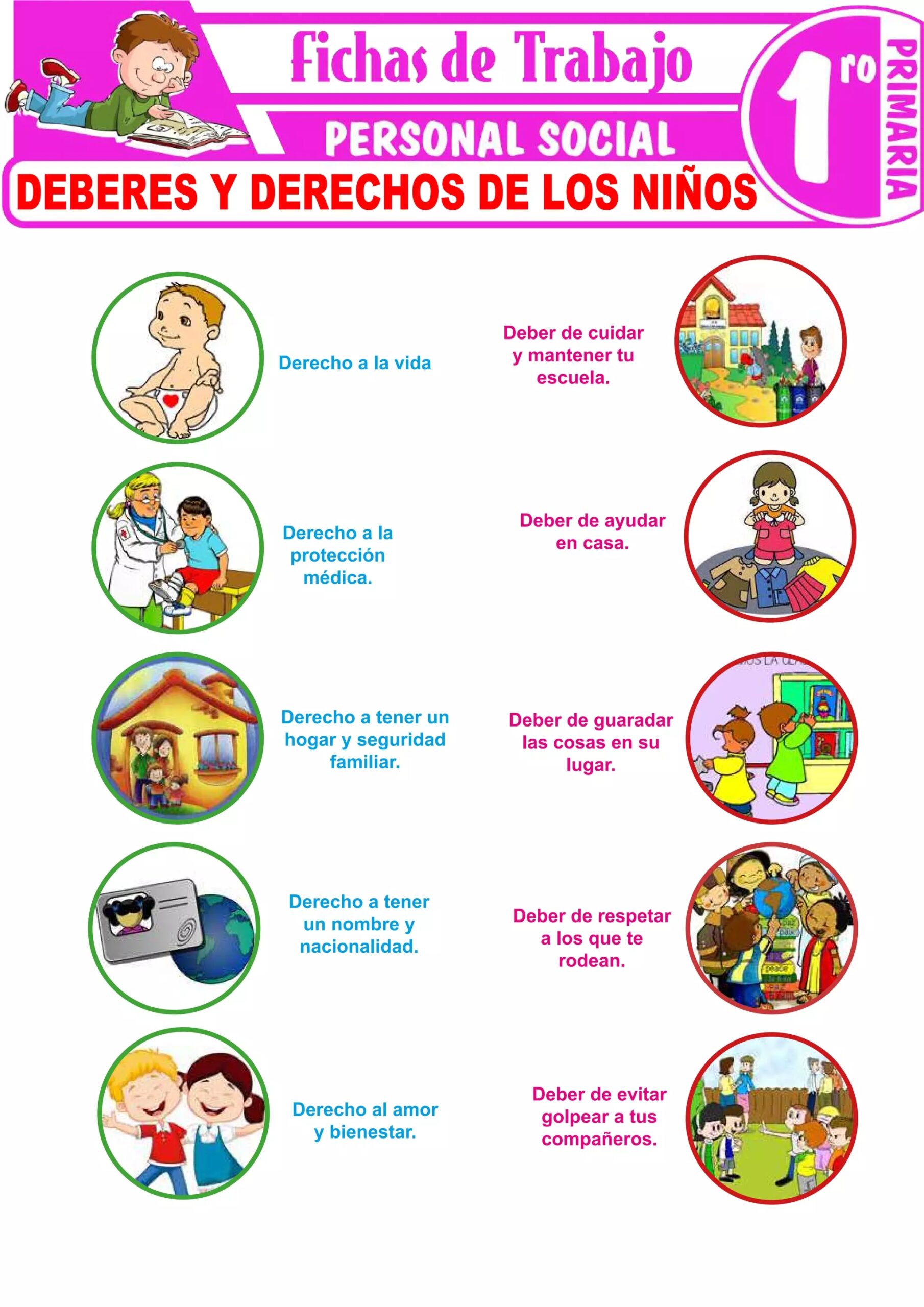 Deberes y derechos de los ni os para Primer Grado de Primaria pdf