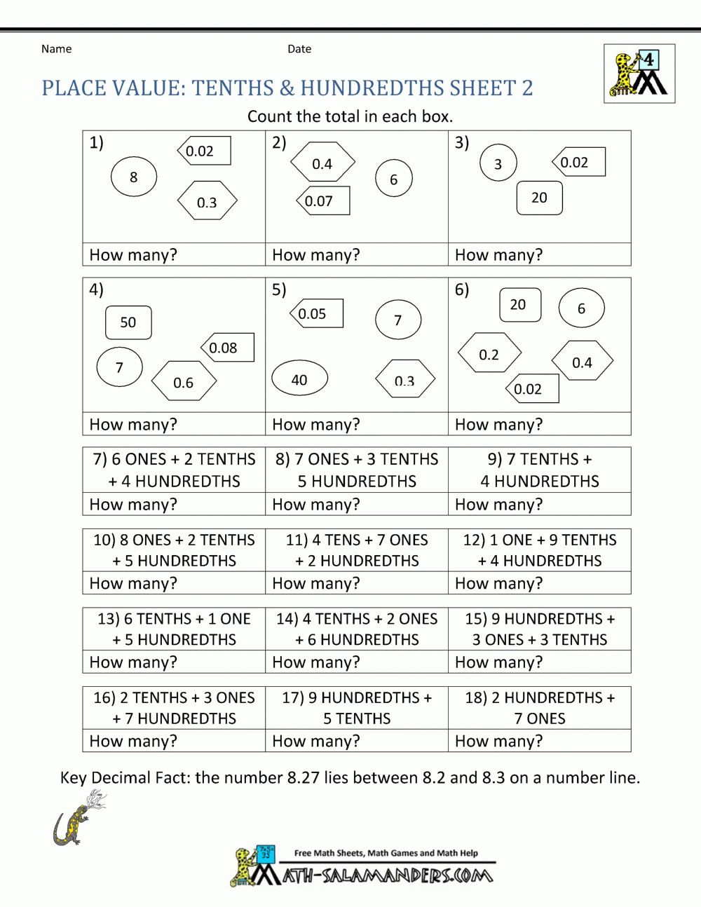 Decimal Place Value Worksheets 4th Grade Decimal Place Value Worksheets 4th Grade