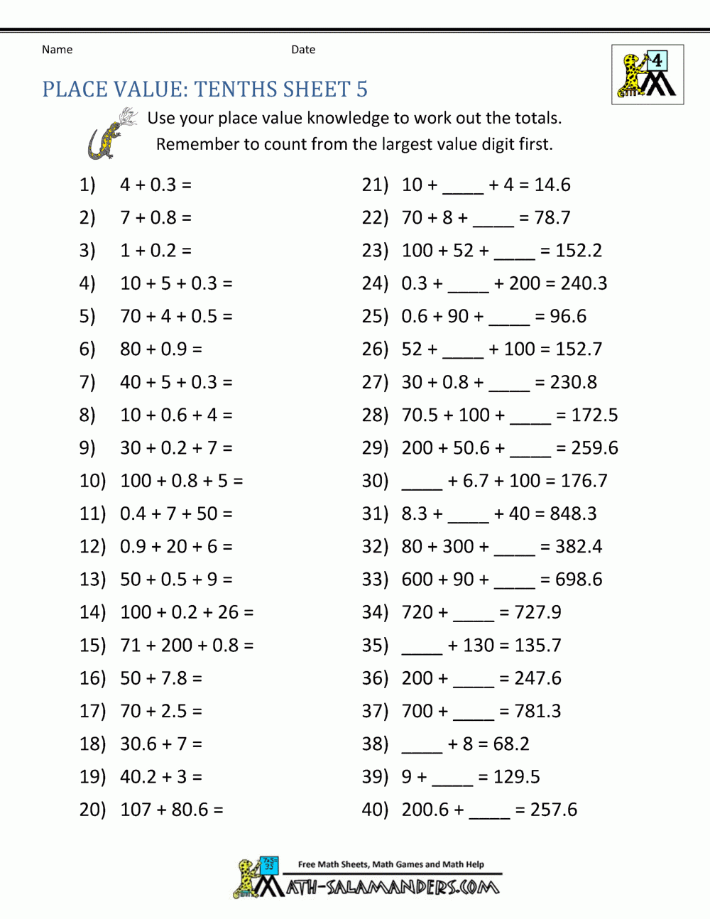 Decimal Place Value Worksheets 4th Grade Worksheets Library Decimal Place Value Worksheets 4th Grade Worksheets Library