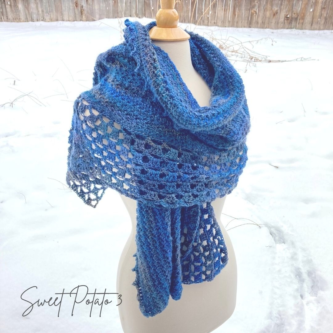 Deep Waters Prayer Shawl Crochet Pattern Sweet Potato 3