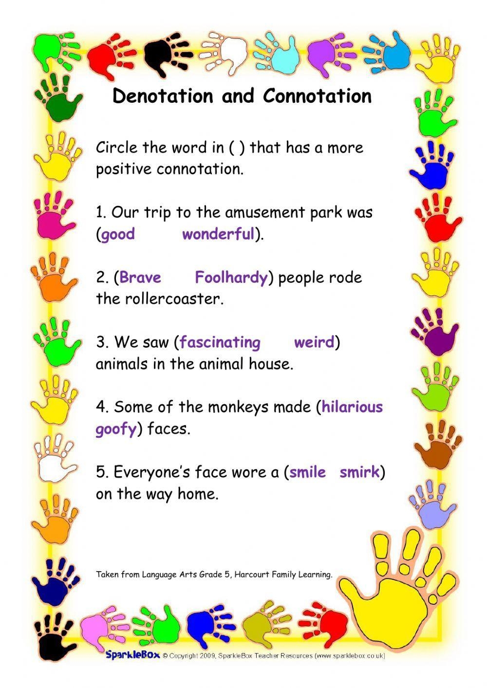 Denotation And Connotation Worksheet Live Worksheets Worksheets Library Denotation And Connotation Worksheet Live Worksheets Worksheets Library