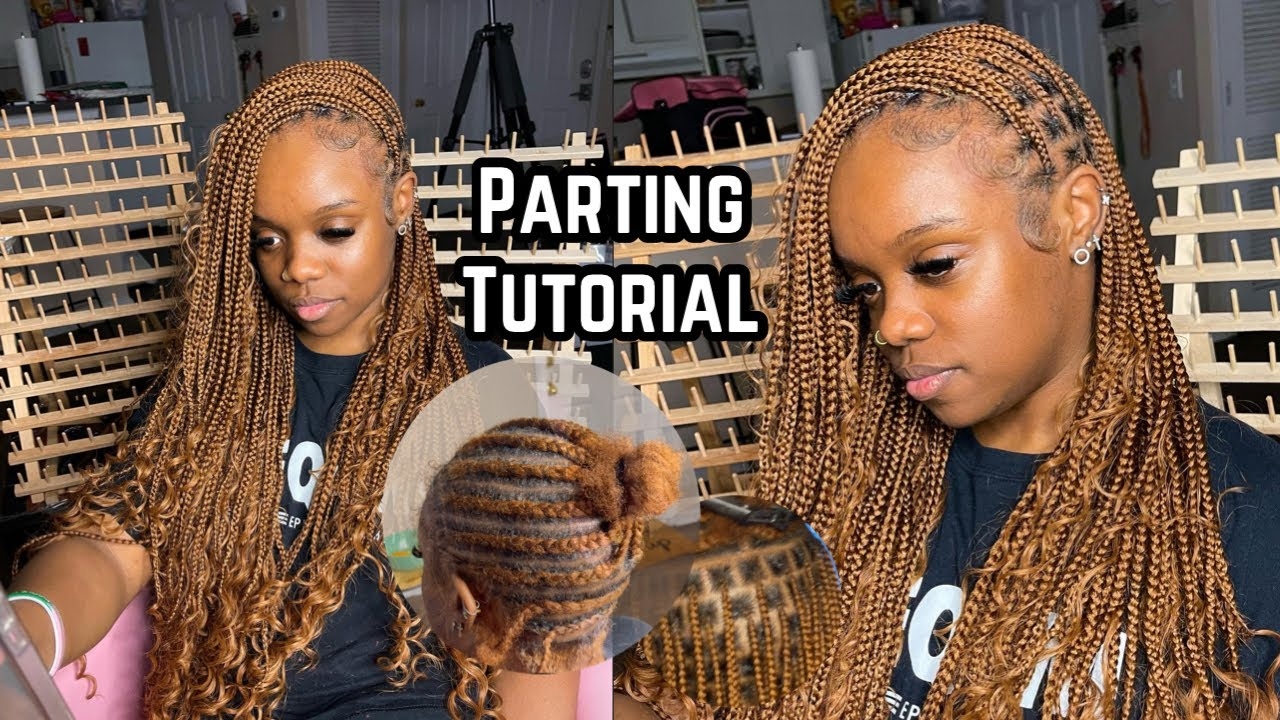 DETAILED Parting Tutorial Small Knotless Braids PERFECT PARTS YouTube
