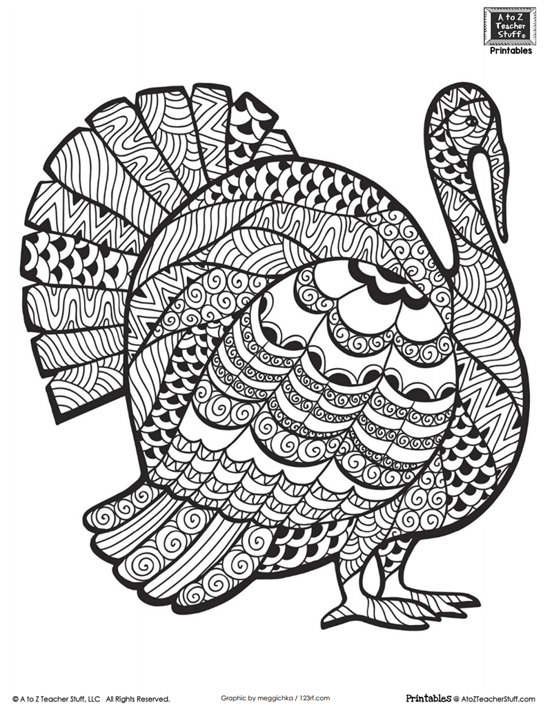color pages of turkeys printable