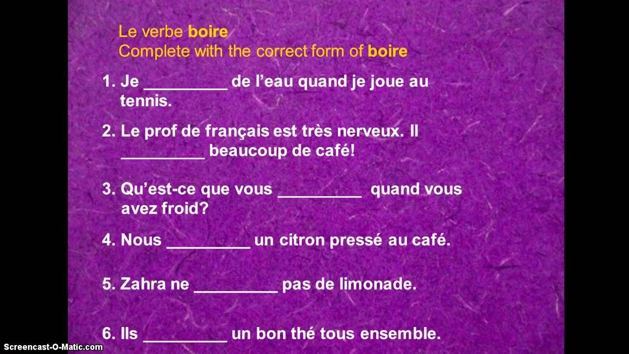 conjugate the verb boire
