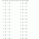 Dividing Fractions Worksheet