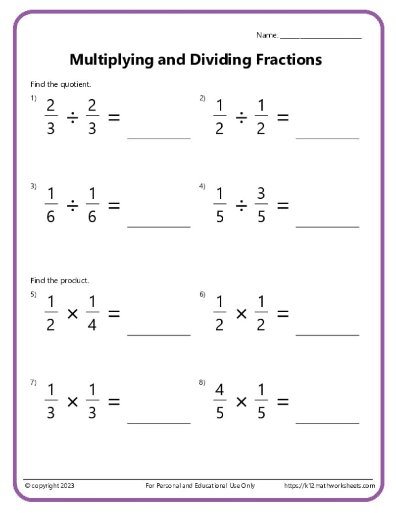 division as fractions worksheets division as fractions worksheets