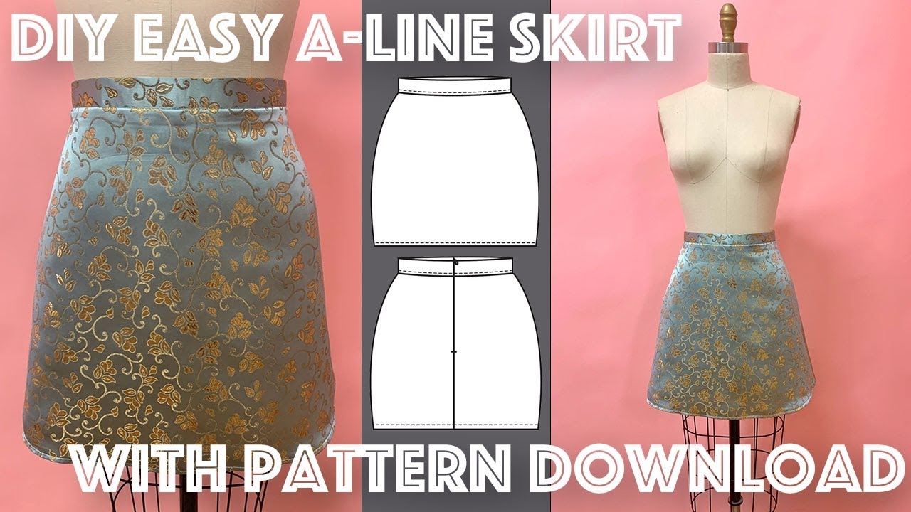 DIY A line Skirt Tutorial With Pattern Easy For Beginners Sew Anastasia YouTube