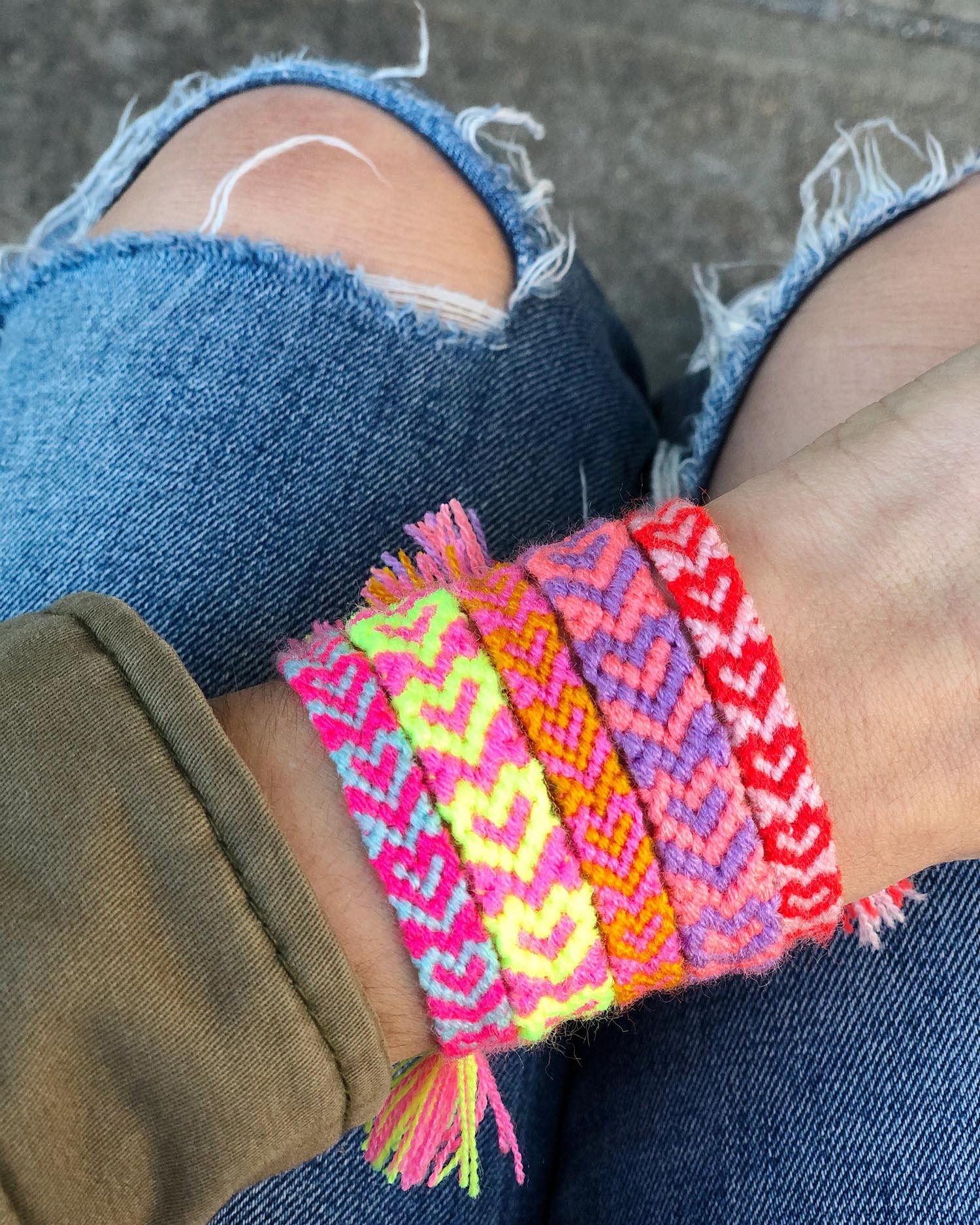DIY Heart Friendship Bracelets