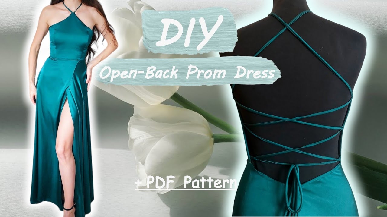 DIY Prom Dress How To Sew A Satin Lace Up Back Dress Sewing Pattern YouTube