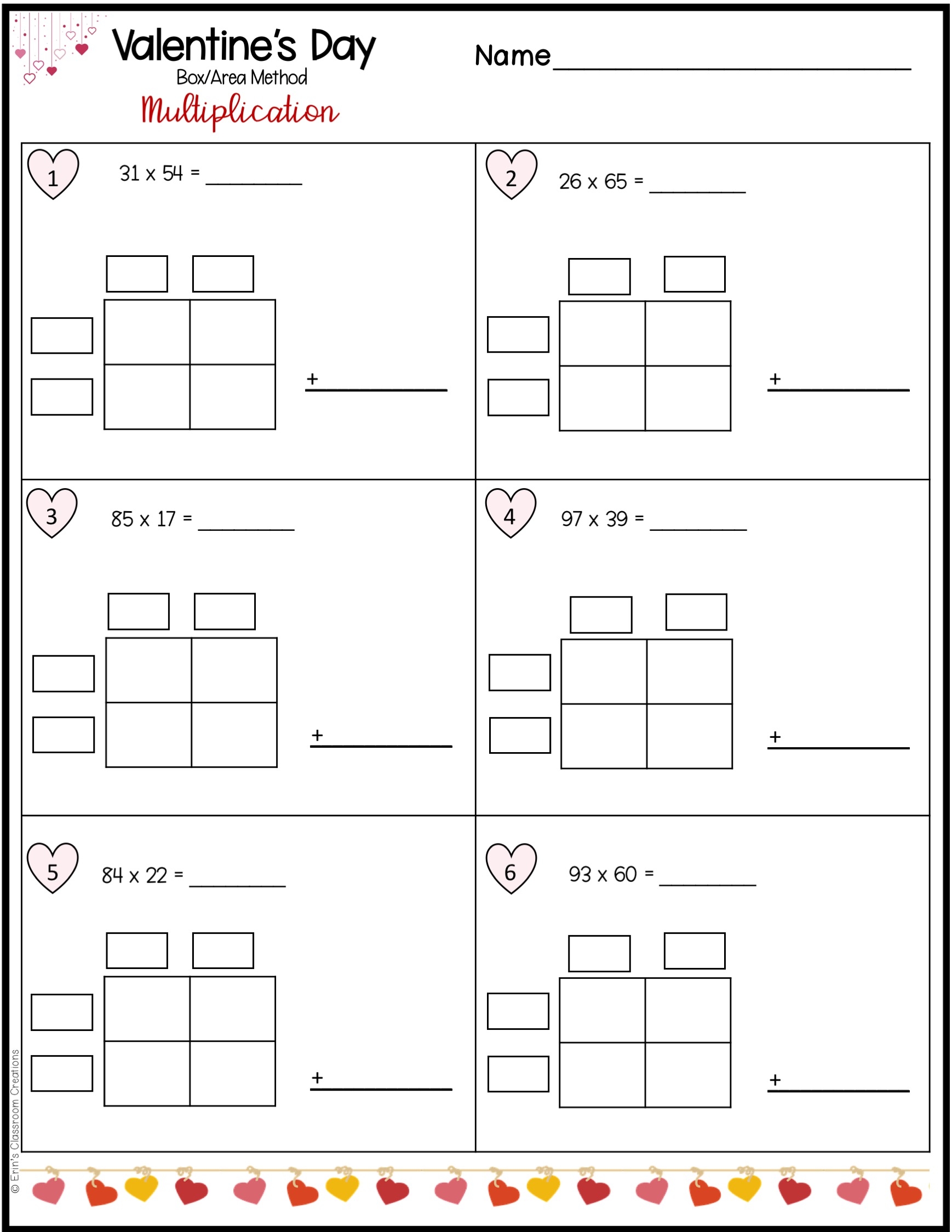 Double Digit Multiplication Practice Valentine s Day Theme Made By Teachers Double Digit Multiplication Practice Valentine s Day Theme Made By Teachers