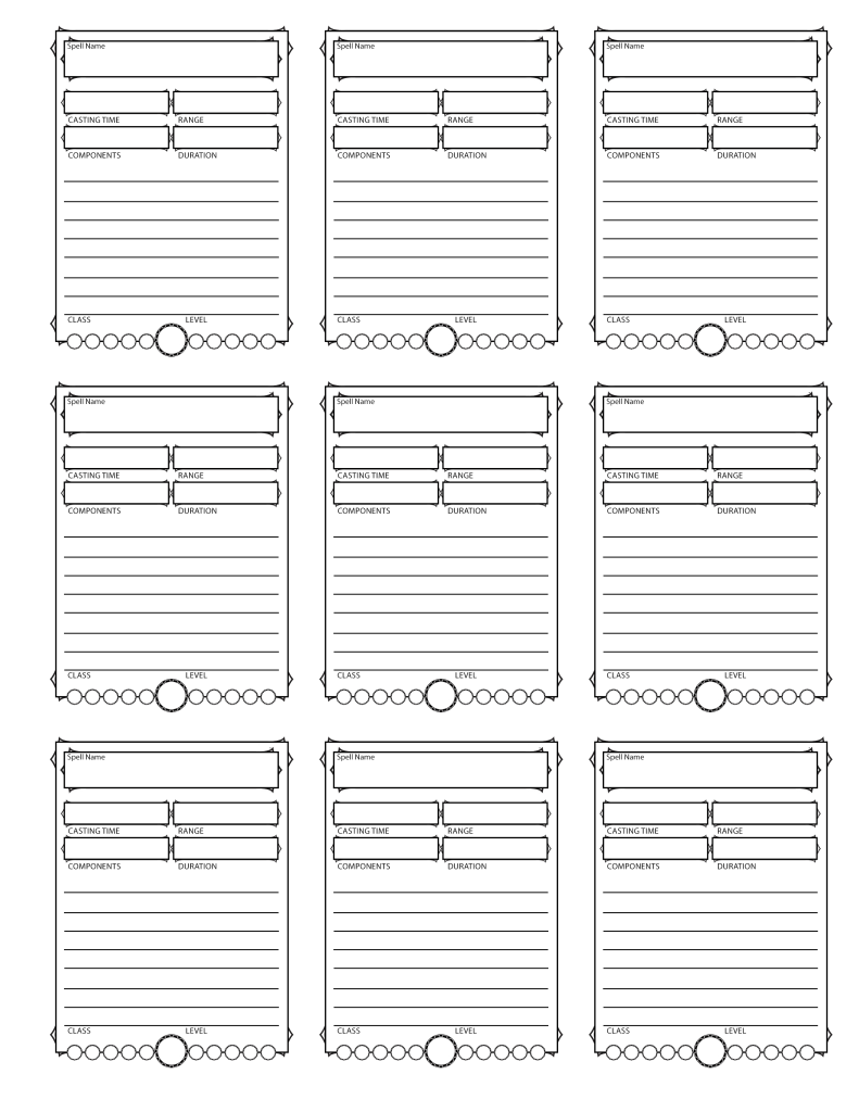 5e spell cards printable 5e spell cards printable