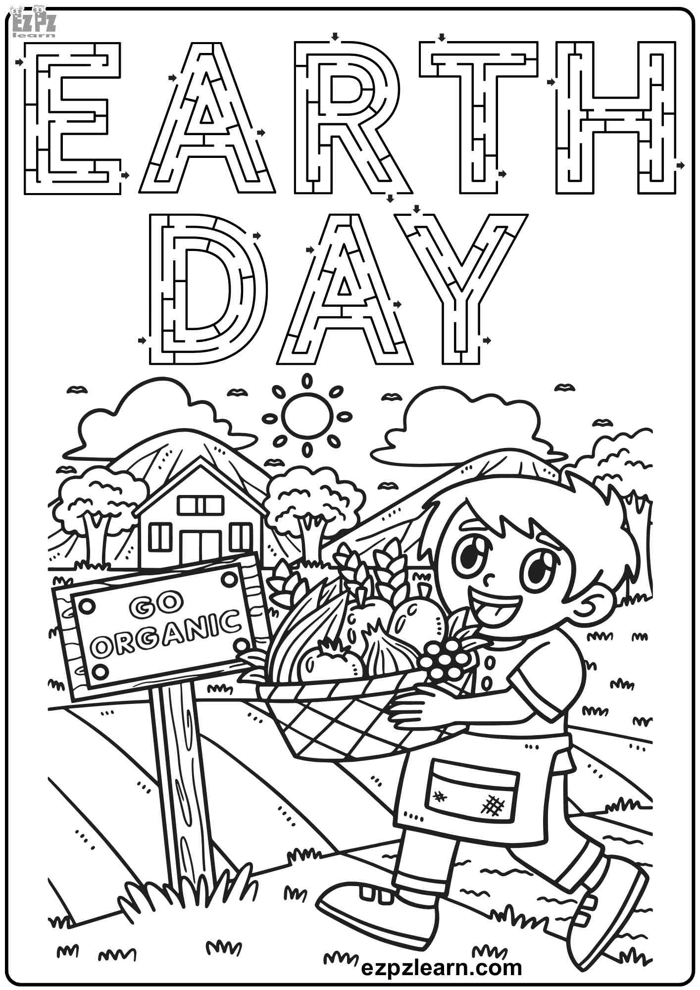 Earth Day Maze And Coloring Activity For Kids Free Printable PDF Ezpzlearn Earth Day Maze And Coloring Activity For Kids Free Printable PDF Ezpzlearn