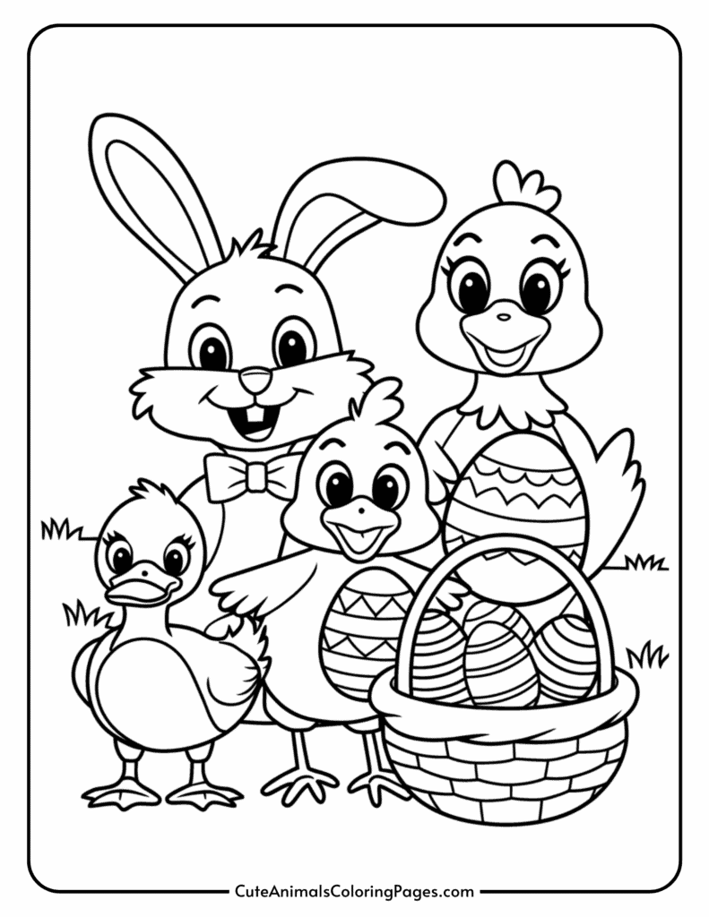 Easter Animal Coloring Pages 7 Free Printable PDF Pages Cute Animals Coloring Pages