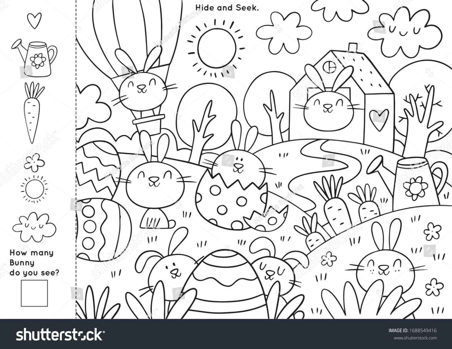Easter Coloring Pages Printable Worksheet Easter Stock Vector Royalty Free 1688549416 Shutterstock
