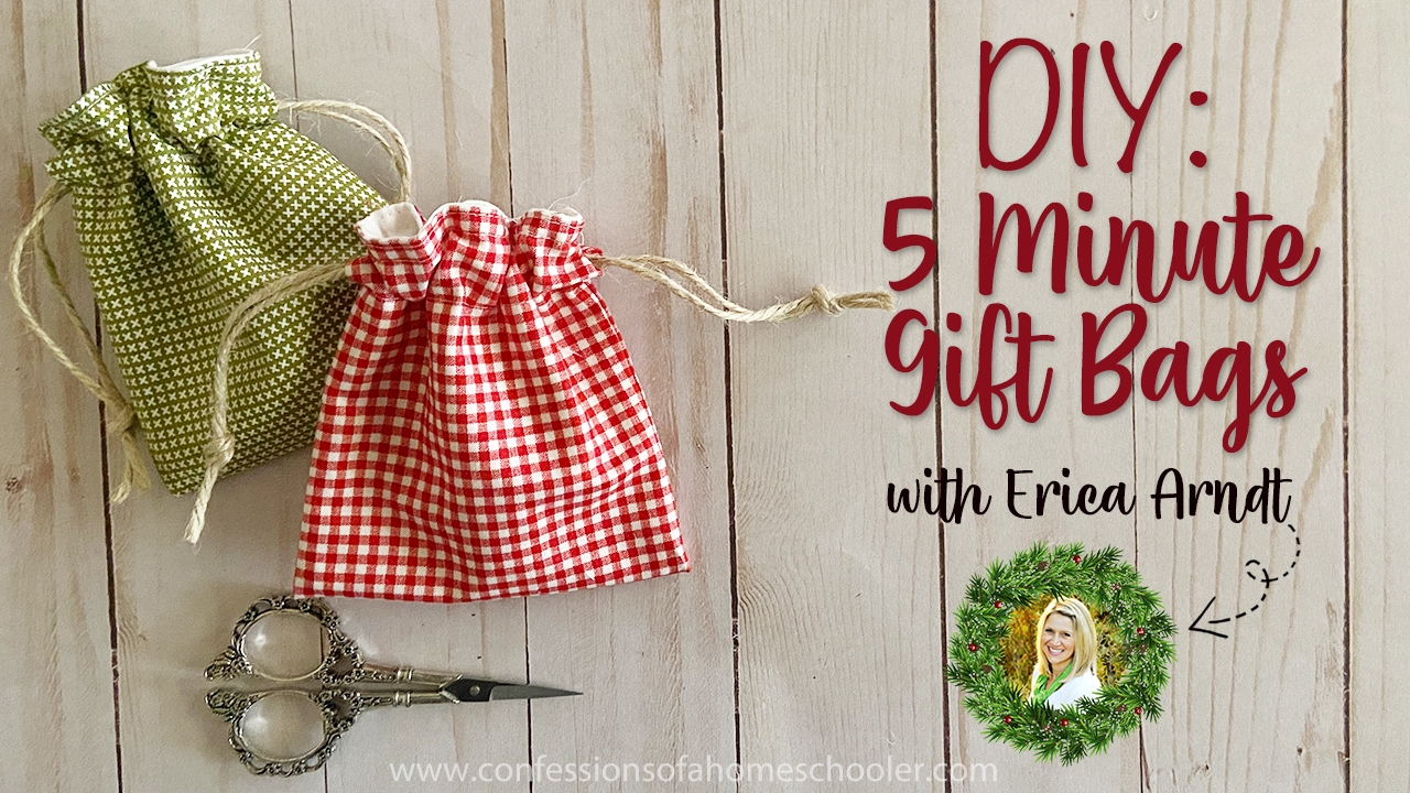 Easy 5 Minute DIY Drawstring Gift Bag Tutorial Confessions Of A Homeschooler