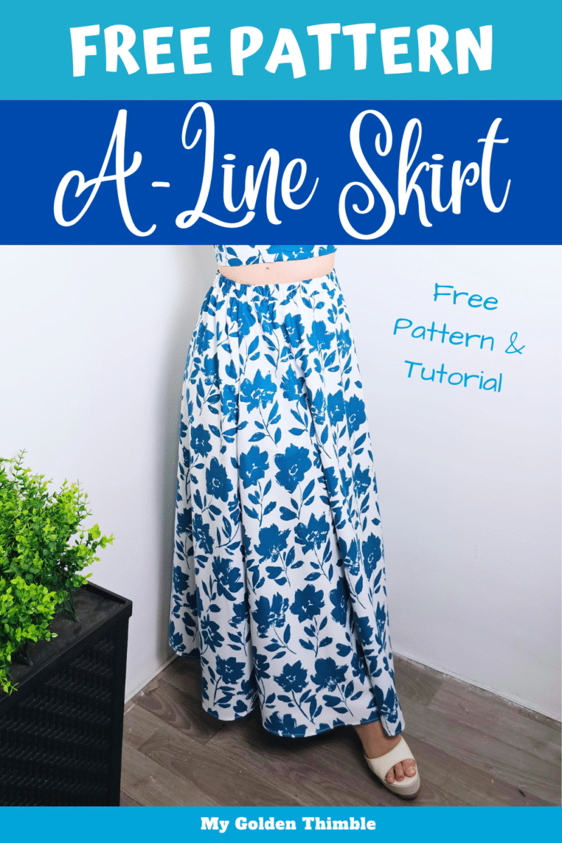 Easy A Line Skirt Free Pattern Tutorial Pockets Elastic Waist Easy A Line Skirt Free Pattern Tutorial Pockets Elastic Waist