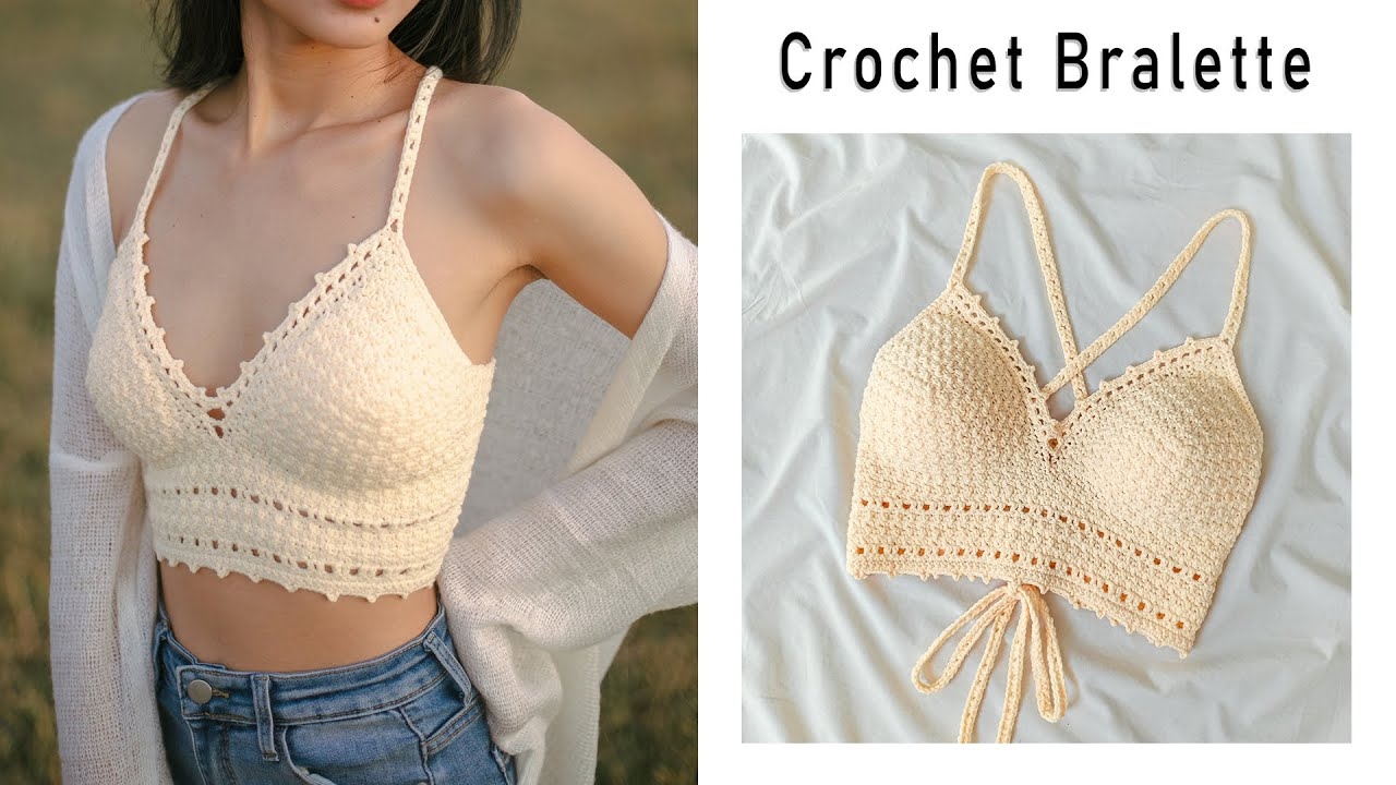 Easy Crochet Bralette Tutorial Crochet Crop Top Chenda DIY YouTube