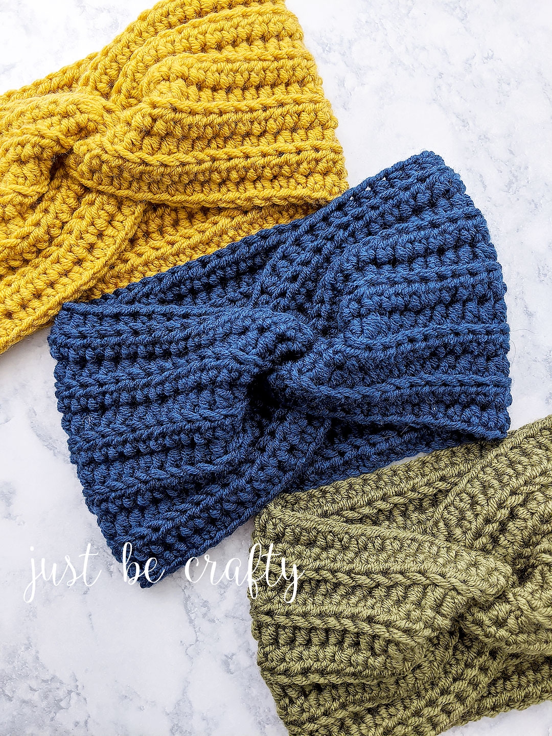 Easy Crochet Twist Headband Free Pattern Video Tutorial Just Be Crafty