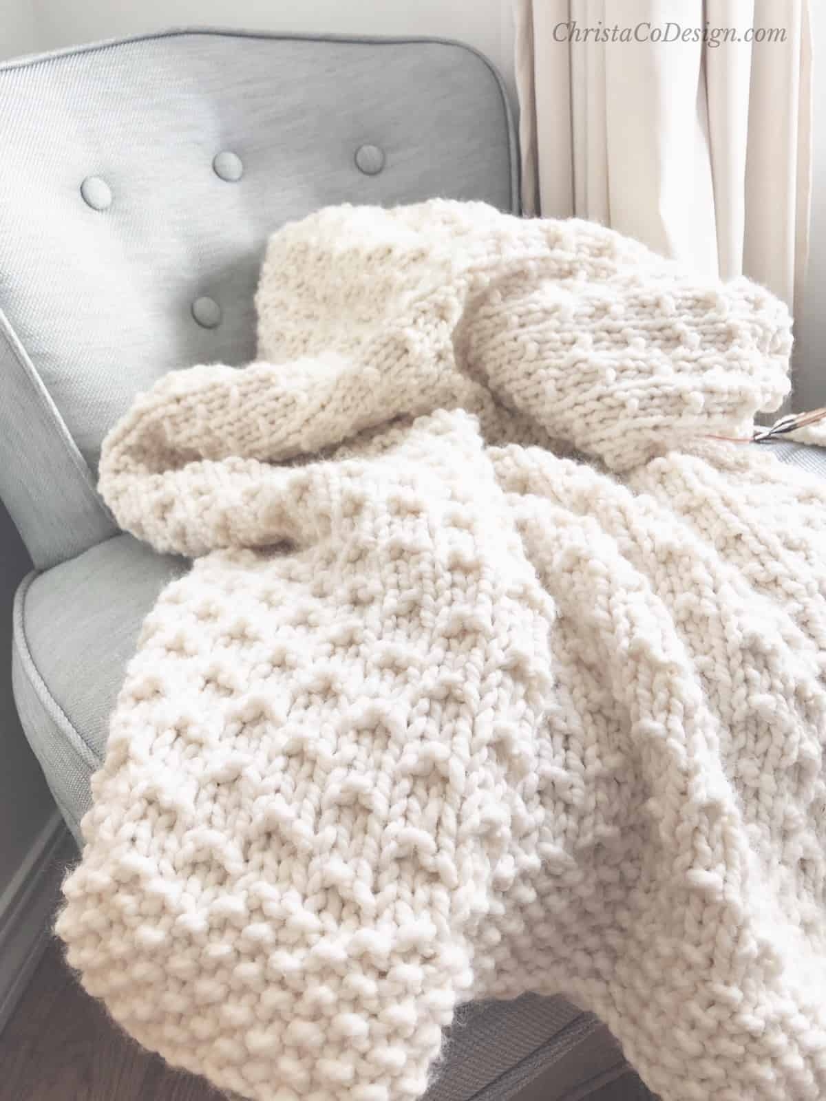 Easy Knit Blanket Pattern Beginner Knitting Pattern ChristaCoDesign Easy Knit Blanket Pattern Beginner Knitting Pattern ChristaCoDesign