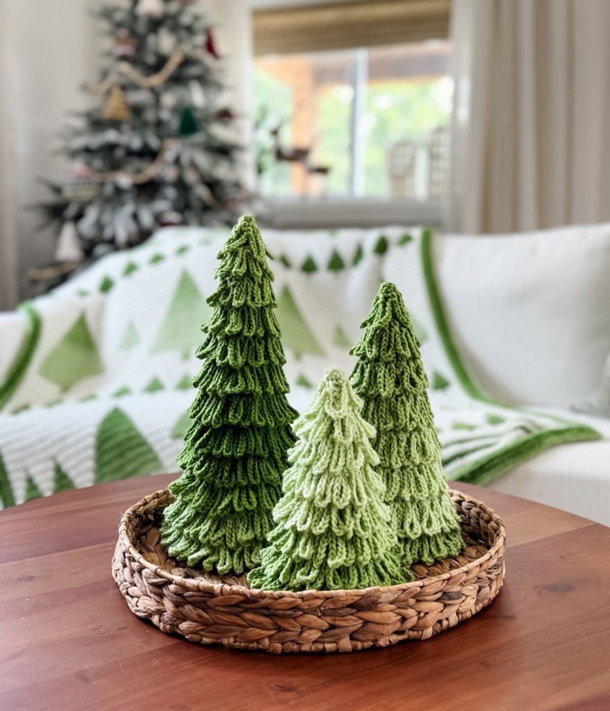 Easy Ombre Loopy Crochet Trees Modern Crochet Decor MJ s Off The Hook Designs