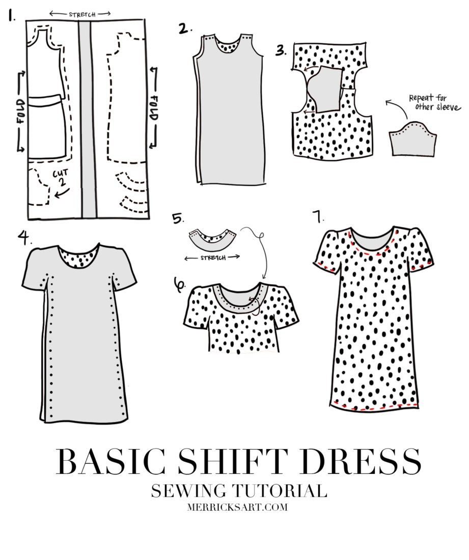 Easy Shift Dress Pattern Sewing Tutorial Merrick s Art