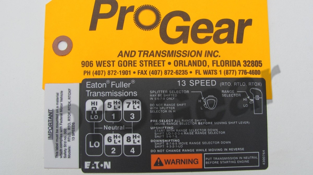 shift pattern for a 13 speed