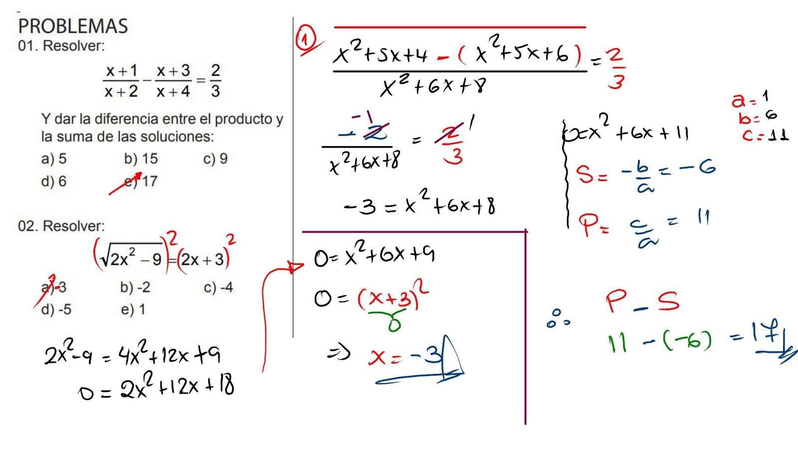 ejercicios de ecuaciones cuadraticas
