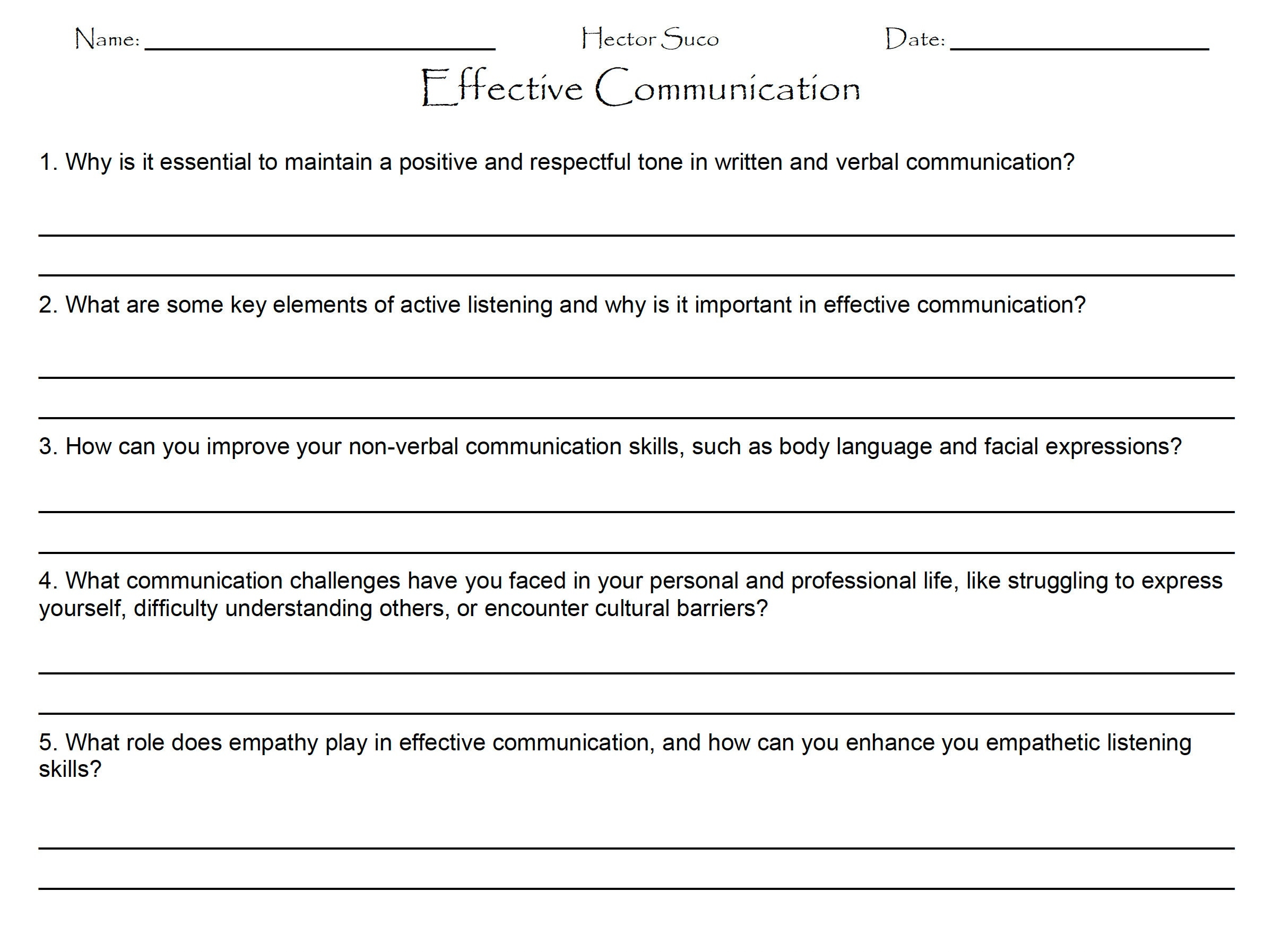 Effective Communication Worksheet Worksheets Library Effective Communication Worksheet Worksheets Library