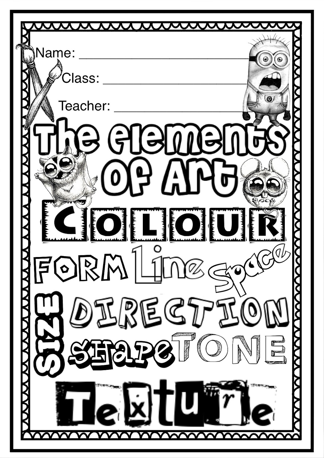 elements of art worksheet
