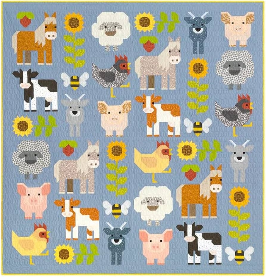 Elizabeth Hartman Fab Farm Sampler Quilting Pattern Amazon de Home Kitchen