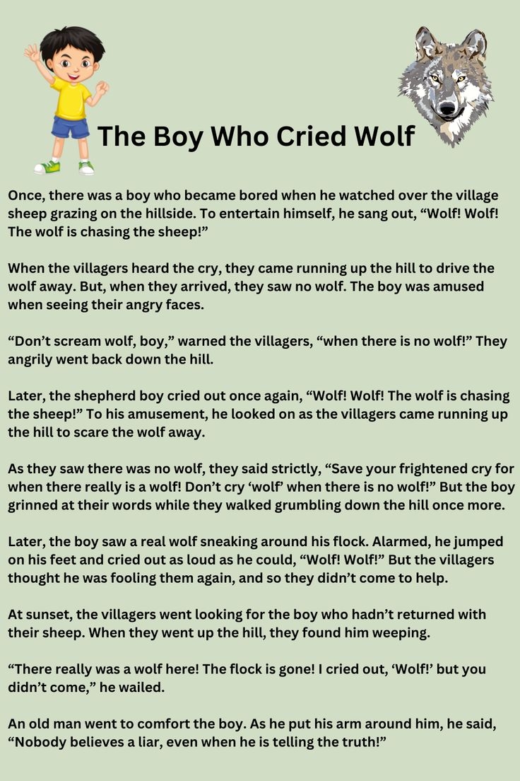 English Short Story The Boy Who Cried Wolf 