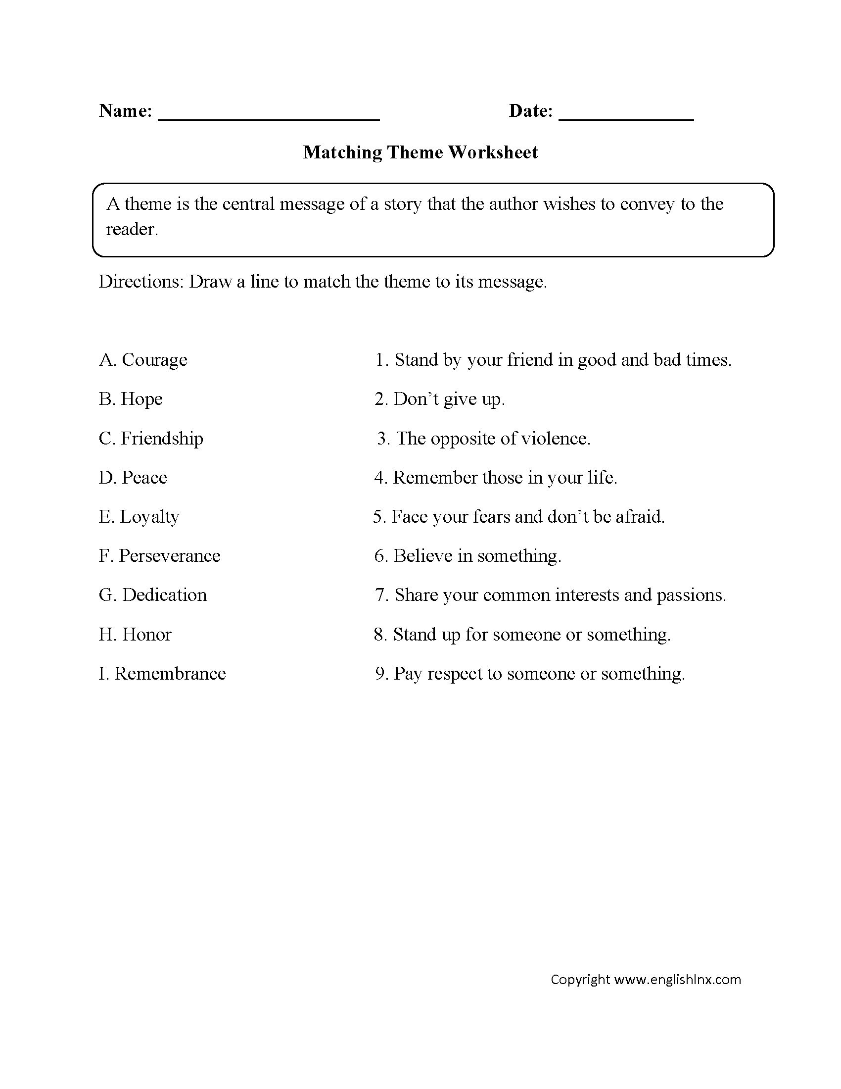 Englishlinx Theme Worksheets Englishlinx Theme Worksheets