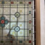 Exquisite Victorian Stained Glass Hand Painted Window Panel Old Restored Antique In Painted