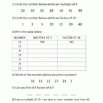 Factors And Multiples Worksheet