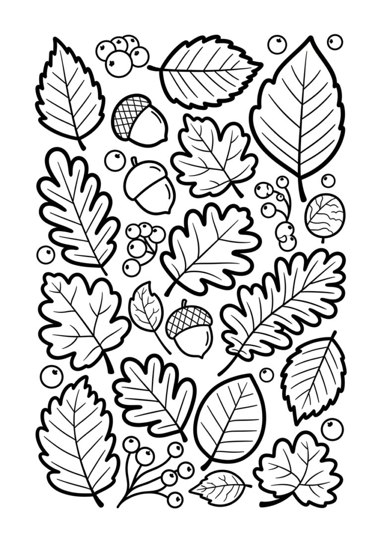 Fall Leaves Coloring Page For Kindergarten Fun Fall Leaves Coloring Page For Kindergarten Fun