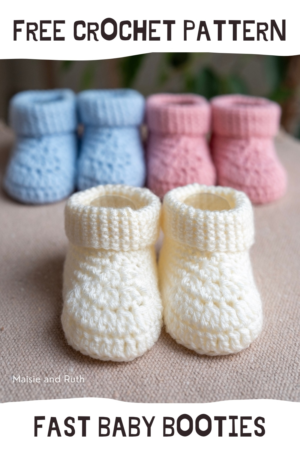 Fast Crochet Baby Booties A Free And Easy Pattern Maisie And Ruth